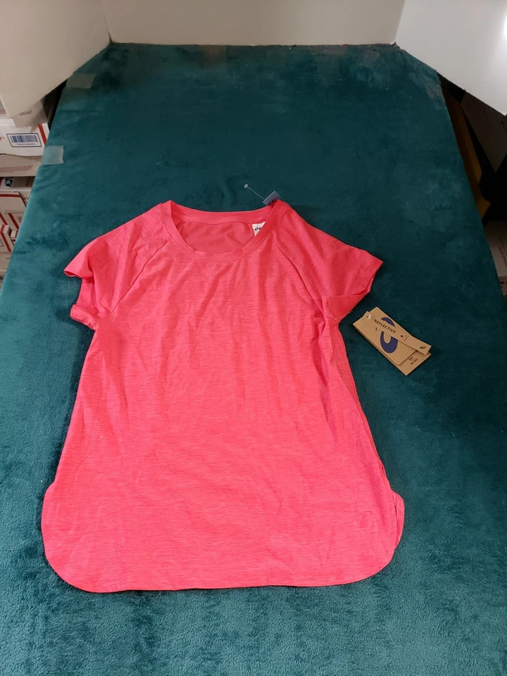 亚瑟士上衣尺寸超小号女式粉色干反光网眼片性能全新带标签 — 第 1/4 张图片