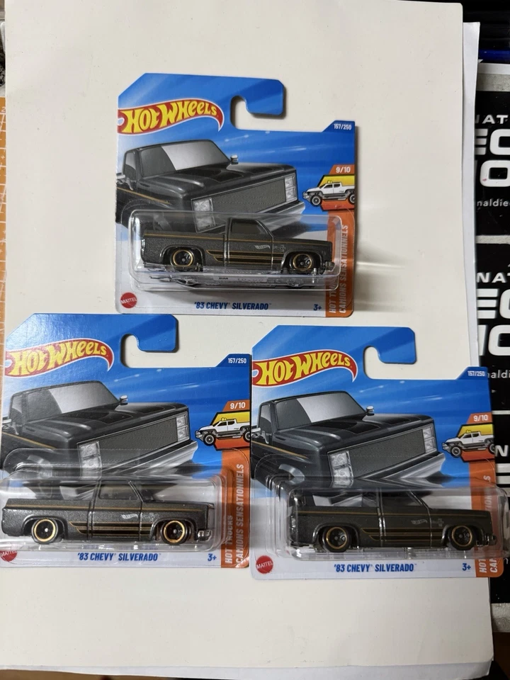 Hot Wheels 83 Silverado 2025 New short carded Nice Conditions Lot Of 3 - Image 1 of 1