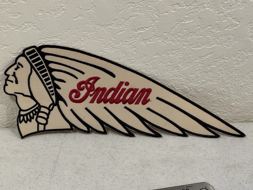 PARCHE DE MOTOCICLETA INDIO GILROY GENUINO CABEZA JEFE PARCHE BORDADO 11 X 4 Foto 1 de 1