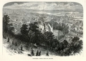 Ansicht von Dubuque, Iowa Upper Mississippi Historic America, 1872 antike Gravur - Bild 1 von 4