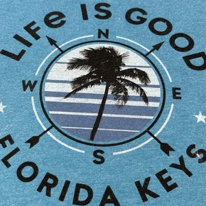 Life is Good Crusher T Shirt Men's Medium Florida Keys Compass Palm Tree Graphic - Picture 1 of 12