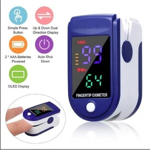 🔥Finger Pulsoximeter Blut Sauerstoffsättigung Messgerät SpO2 Pulsmesser - Bild 1 von 6