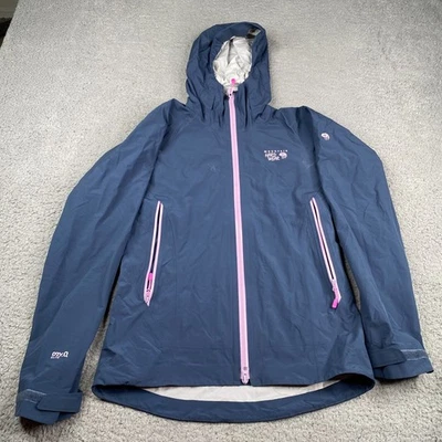 Jaqueta de chuva Mountain Hardwear Quasar Lite feminina XS azul com capuz seca Q Elite zíper - Imagem 1 de 4