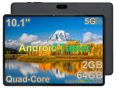 SGIN 10.1" Android Tablet 2GB RAM 64GB ROM Quad Core IPS WiFi Bluetooth Type-C - Image 1 of 4