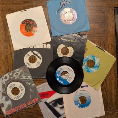 Lot Of 9 45 Vinyls  Classic Rock-Beatles, Foreigner,  Billy Idol, Reo Speedwagon - Image 1 of 4