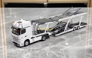 ZD GCD 1:64 White AMG Actros Gigaspace 4x2 Trailer Truck Model Diecast Metal Car - Picture 1 of 10