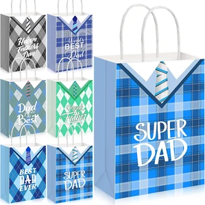 48 Pcs Father'S Day Small Gift Bags Party Supplies Blue Happy Father'S Day Paper - Picture 1 of 12