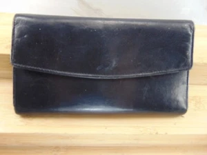 Stone Mountain Black Leather Wallet Clutch Vintage GREAT Condition RARE! - Picture 1 of 7