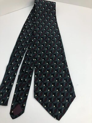 Новый без ценников - Metropolitan - синий/красный/белый шелковый галстук с паттоном - 58 дюймов x 4 дюйма 477 - Изображение 1 из 4