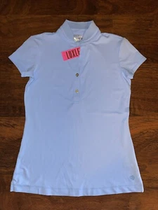 Lilly Pulitzer XS Bon Bon BLAU FRIDA RIPPKRAGEN POLO TOP Luxletic Golf UPF50 Neu mit Etikett - Bild 1 von 5