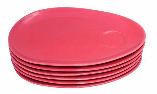 Frühstücksteller mit Vertiefung rot 6 Stück Snackteller Teller Kuchenteller - Bild 1 von 1