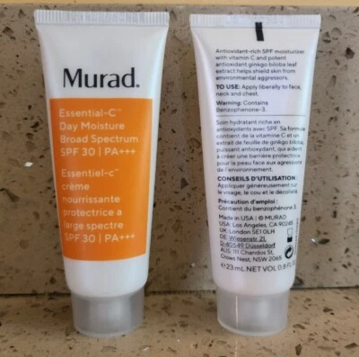 MURAD Essential-C Hidratación de Día Amplio Espectro FPS 0.8 OZ Paquete de 2 Exp 03/26 Foto 1 de 2