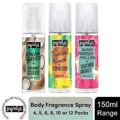 Impulse Body Fragrance Spray Marshmallow, Malibu Breeze & Tropical Beach, 150ml - Image 1 of 4