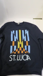NWoT Rare St Lucia Band Blue Graphic Fleece Sweatshirt Size Small - Picture 1 of 4
