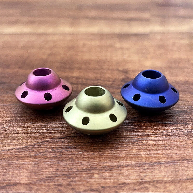 EDC Titanium Folding Handle Lanyard Bead Umbrella Rope Tool Pendant - Image 1 of 4