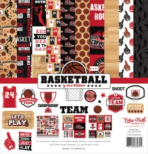 Echo Park - Basketball - 12x12 Kit Scrapbook Papers + Stickers Sports Teams - Picture 1 of 8
