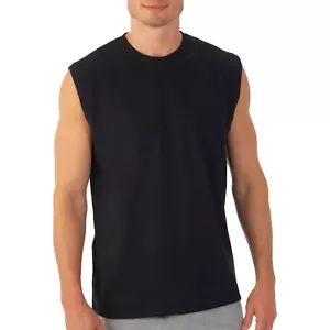 Men's Sleeveless T-Shirt Cotton Muscle Tank Top Solid Blank Workout Summer Gym - Picture 1 of 8