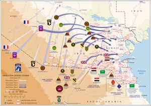 Operation Desert Storm Iraq 1991 Map Ground Maneuvers Poster Art Print PICK SIZE - Picture 1 of 1