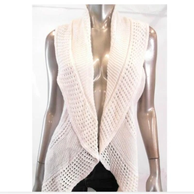 John Paul Richard Mujeres Suéter Tejido Top Blusa Tanque M Marfil Crochet Cárdigan Foto 1 de 4