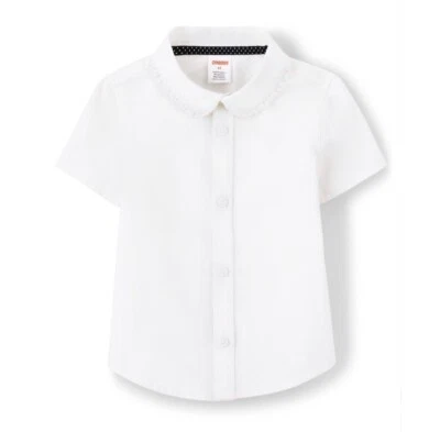 GYMBOREE  Ruffle Collar S/S Shirt - White - NWT Girls 8 - Image 1 of 3