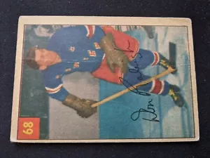 1954-55 Parkhurst Hockey Card #68 Don Raleigh - New York Rangers (IN PERFETTE CONDIZIONI) - Foto 1 di 3