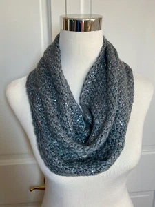 So Authentic American Heritage Infinity Scarf, Grey w/ Sparkle, One size - New - Picture 1 of 5