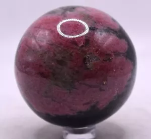 2.25" 330g Red Pink Rhodonite Sphere Polished Gemstone Mineral Ball - Madagascar - Picture 1 of 5