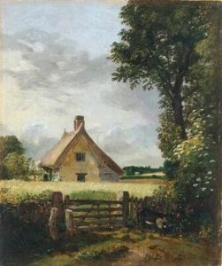 Oil painting landscape & animals house A-Cottage-in-a-Cornfield-John-Constable - Picture 1 of 1