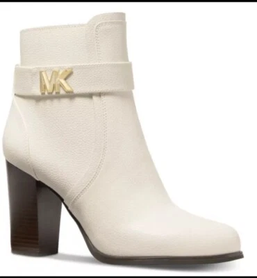 Michael Kors Mujer’s Vestido Jilly Tobillo Tacón Bloque Vestido Crema Botines Talla 5.5 Foto 1 de 4