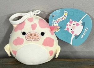 NEW Squishmallows 3.5" Plush Clip ~ Mondy the Pink & White Sea Cow Manatee - Picture 1 of 4