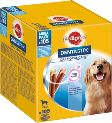 PEDIGREE® DENTASTIX™ Daily Oral Care Karton Mega Pack Grosse Hunde 15x7 Stück - Bild 1 von 4