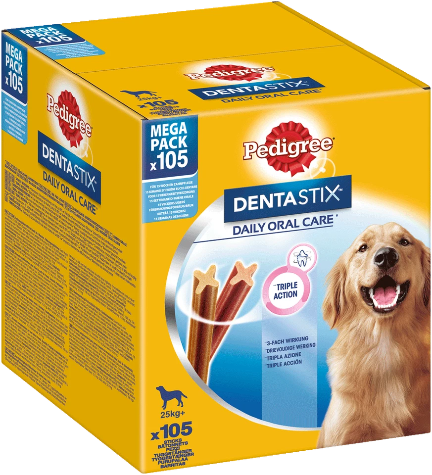 PEDIGREE® DENTASTIX™ Daily Oral Care Karton Mega Pack Grosse Hunde 15x7 Stück - Bild 1 von 4