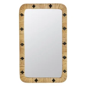 Rim Pattern Wall Mirror, 30"L x 18"W x 0.79"H, Wall Mirrors, Set of 1 - Picture 1 of 2