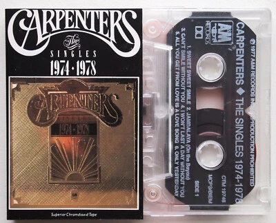 CARPENTERS - SINGLES 1974-1978 (A&M CTM19748) 1990s UK CASSETTE TAPE COMPILATION - Image 1 of 4