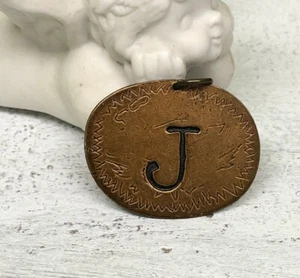 Estate Find, colgante de cobre, diseño suroeste con inicial J - Imagen 1 de 11