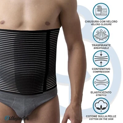 BEMAN 5063 PANCERA MILLERIGHE ELASTICA POST OPERATORIA FASCIA STRAPPO NERO H.27