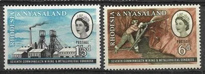 RHODESIA & NYASALAND, 1961, MINING, SG 38-39 JUEGO USADO FINO A BUENO - Imagen 1 de 1
