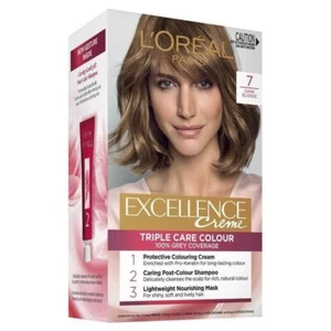 L'Oréal Paris Excellence Crème Hair Glossy 100% Coverage 7 Dark Blonde Color - Picture 1 of 1