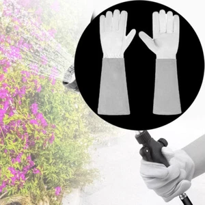 Leather Proof Gardening Gloves Ladies Men Thorn Garden Work Long Strong Glove AU - Picture 1 of 10