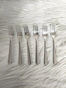 IKEA  Lot of 6 pcs 18/8 Stainless Steel  Salad Forks Rounded handle 6 1/2" Long - Picture 1 of 4