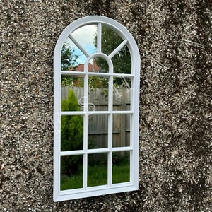 SOHO style Arched White Window Mirror White Wall Mirror Wall Art Deco Mirror - Picture 1 of 16
