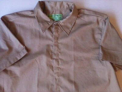 Universal Overall Tan Twill Work Uniform Button Up Shirt Sz 3XL Short Sleeves - Image 1 of 4
