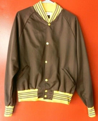 Винтажный 1980-х годов велосипед совершенно 🚲 Varsity куртка коричневый/желтый размер: мужской большой - Изображение 1 из 3