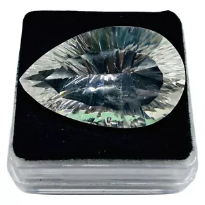 34 Cts Natural White Quartz 30x18.5mm Pear Concave Cut Pendant Size Gemstone - Picture 1 of 12