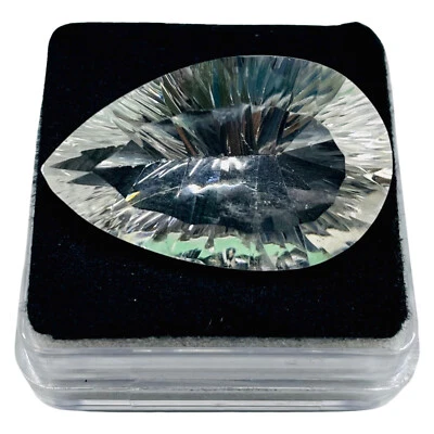 Colgante 34 Cts Cuarzo Blanco Natural 30x18.5mm Pera Corte Cóncavo Tamaño Piedra Preciosa Foto 1 de 4