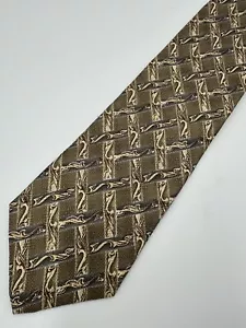 Corbata de Diseñador de Colección Seda para Hombre Clásica Claiborne Gris Tostado Beige Abstracto - Imagen 1 de 6