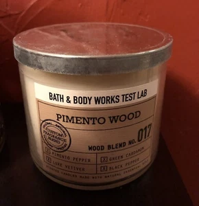1 Bath & Body Works PIMENTO WOOD Test Lab Large 3-Wick Candle 14.5 oz RARE HTF! - Picture 1 of 3