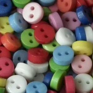 6mm Tiny Coloured buttons - Tiny for Dolls Crafts Scrapbooking  - 25 100 600 - Picture 1 of 2