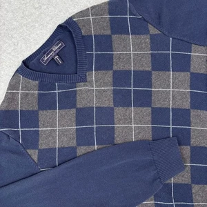 Suéter American Classics Argyle Para Hombres Mediano Algodón Diamante Retro Abuelo Preppy - Imagen 1 de 8
