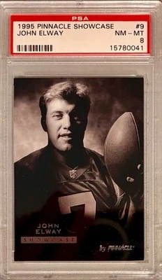 1995 Pinnacle Showcase #9 John Elway PSA 8 POP 1 (none higher) - Image 1 of 2
